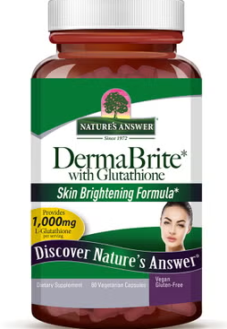 Nature's Answer DermaBrite With Glutathione Vegetarian Capsules For Skin Brightening, Pack of 60's