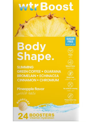 WTR Boost Body Shape Effervescent Boosters - Pineapple Flavor, Pack of 24's