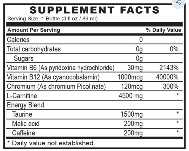 Muscle Core L-Carnitine Liquid 4500mg 89ml, Energy and Fat Metabolism Support, 12 Bottles