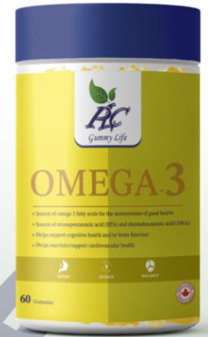 PLC Omega-3 Gummies. Pack of 60s