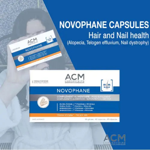 ACM Novophane Capsules, Food Supplement For Hair & Nail Growth, Pack of 60's ACM