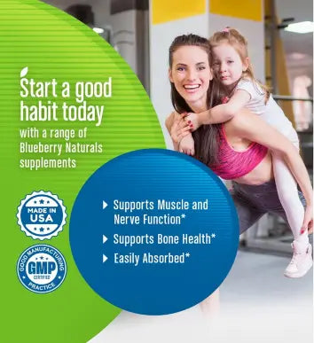 Blueberry Naturals Chelated Magnesium 400 mg Tablets 90's B0258 Blueberry Naturals