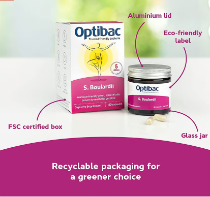 Optibac Saccharomyces Boulardii Digestive Capsules 40's