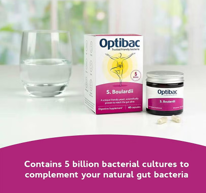 Optibac Saccharomyces Boulardii Digestive Capsules 40's