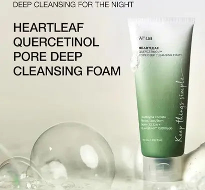Anua Heartleaf Quercetinol Facial Deep Pore Cleansing Foam For Oily & Combination Skin 150ml Anua