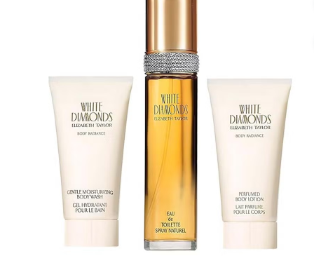 Elizabeth Taylor White Diamonds Gift Set For Women - Pack of White Diamonds EDP 100ml + Body Wash 100ml + Perfumed Body Lotion 100ml