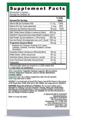 Nature's Answer Liver & Kidney Cleanse Max Vegetarian Capsules, Pack of 60's Nature's Answer