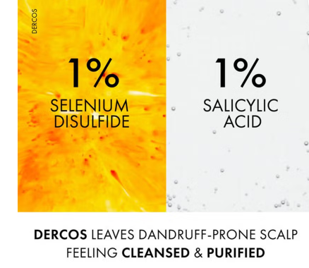 Vichy Dercos Anti-Dandruff Shampoo With Selenium DS And Salicylic Acid For Itchy Scalp And Normal To Oily Hair 390ml Vichy
