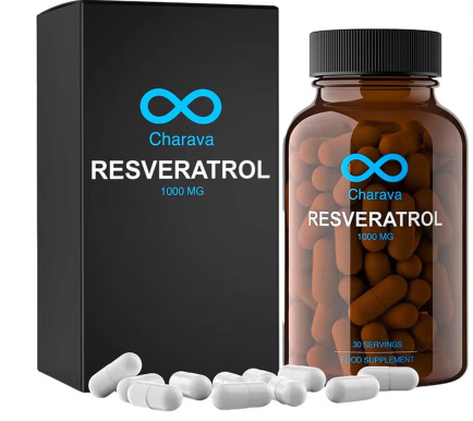 Charava Resveratrol 1000mg Antiaging Supplement Capsules, Pack of 60's Charava