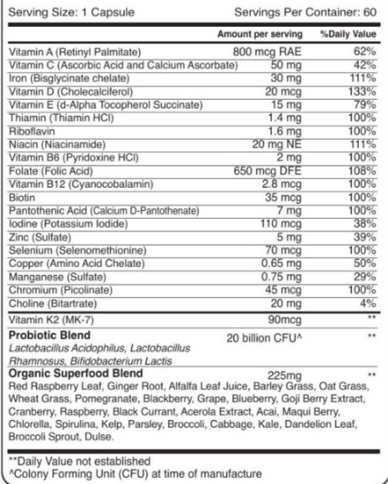 Organic Earth Prenatal Multi 60 Capsules organic Earth