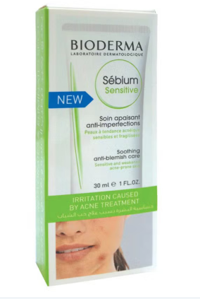 Bioderma Sebium Sensitive Soothing Anti-Blemish Care For Sensitive Acne-Prone Skin 30 mL Bioderma