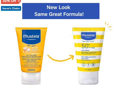 Mustela Very High Protection SPF50+ Sunscreen Lotion For Face and Body, Water Resistant 100ml