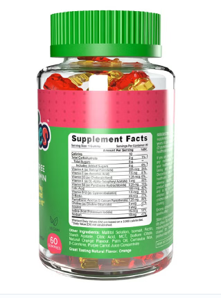 Dr. Gummies Kids Sugar Free Multivitamin Gummies For Healthy Growth and Development, Orange flavour, Pack of 60's