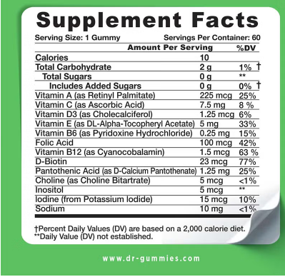 Dr. Gummies Kids Sugar Free Multivitamin Gummies For Healthy Growth and Development, Orange flavour, Pack of 60's