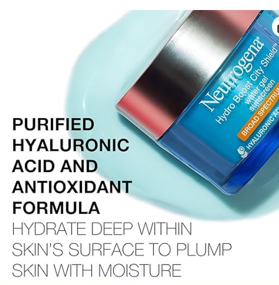 Neutrogena Hydro Boost City Shield Water Gel with Hydrating Hyaluronic Acid, Facial Moisturizer with Broad Spectrum SPF 25 Sunscreen, Oil-Free, Alcohol-Free, Non-Comedogenic, 1.7 oz