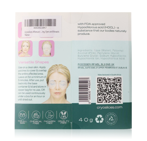 Cryoslices Aftercare Roundgels Long Lasting Eyes and Breasts