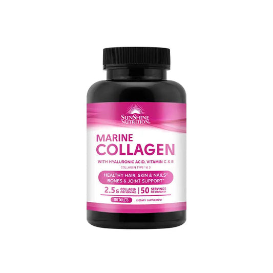 Buy Sunshine Nutrition Marine Collagen With Vitamin C&E 100 Tabs Sunshine