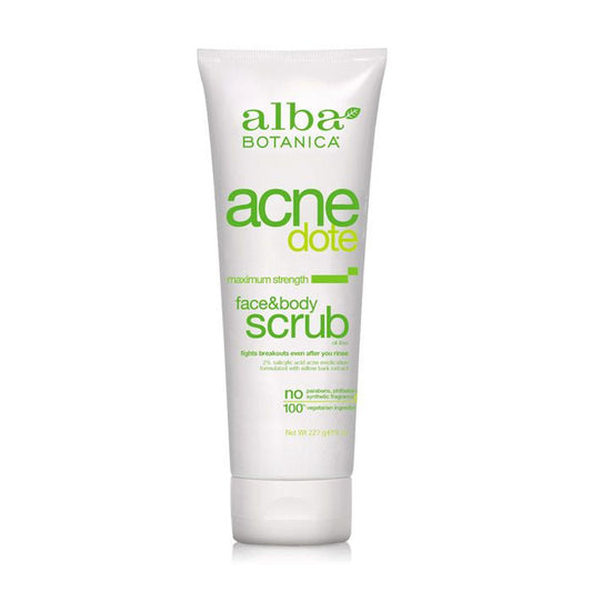 Alba Botanica Acnedote Face Body Scrub 8 Oz