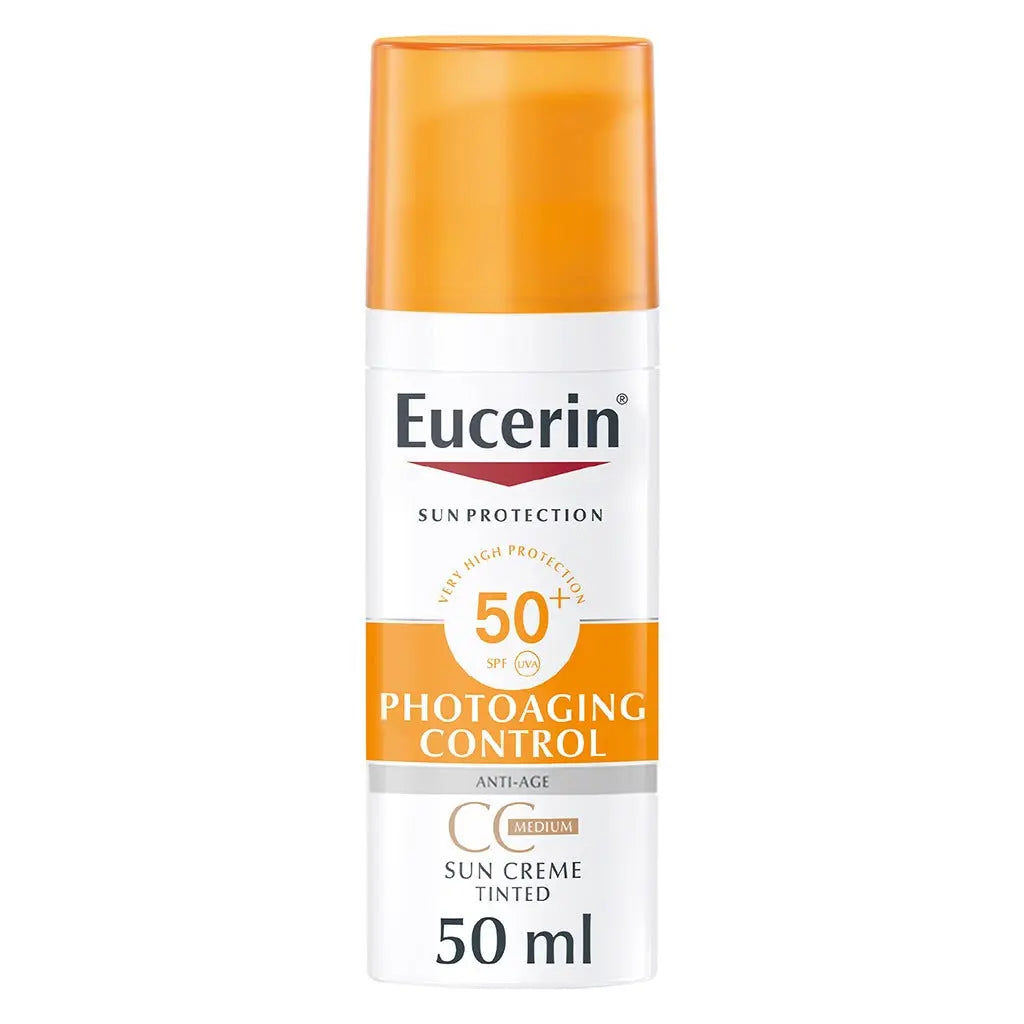Eucerin Sun SPF 50+ Sun Creme Tinted CC Medium Anti-Aging Sunscreen 50ml Eucerin