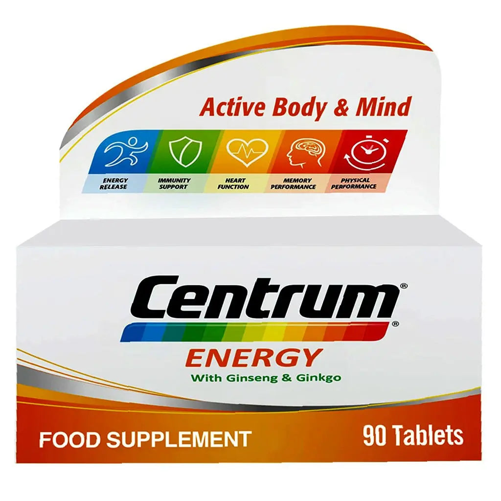 Centrum Multivitamin Energy Tablets With Ginseng And Ginkgo, Pack of 90's Centrum