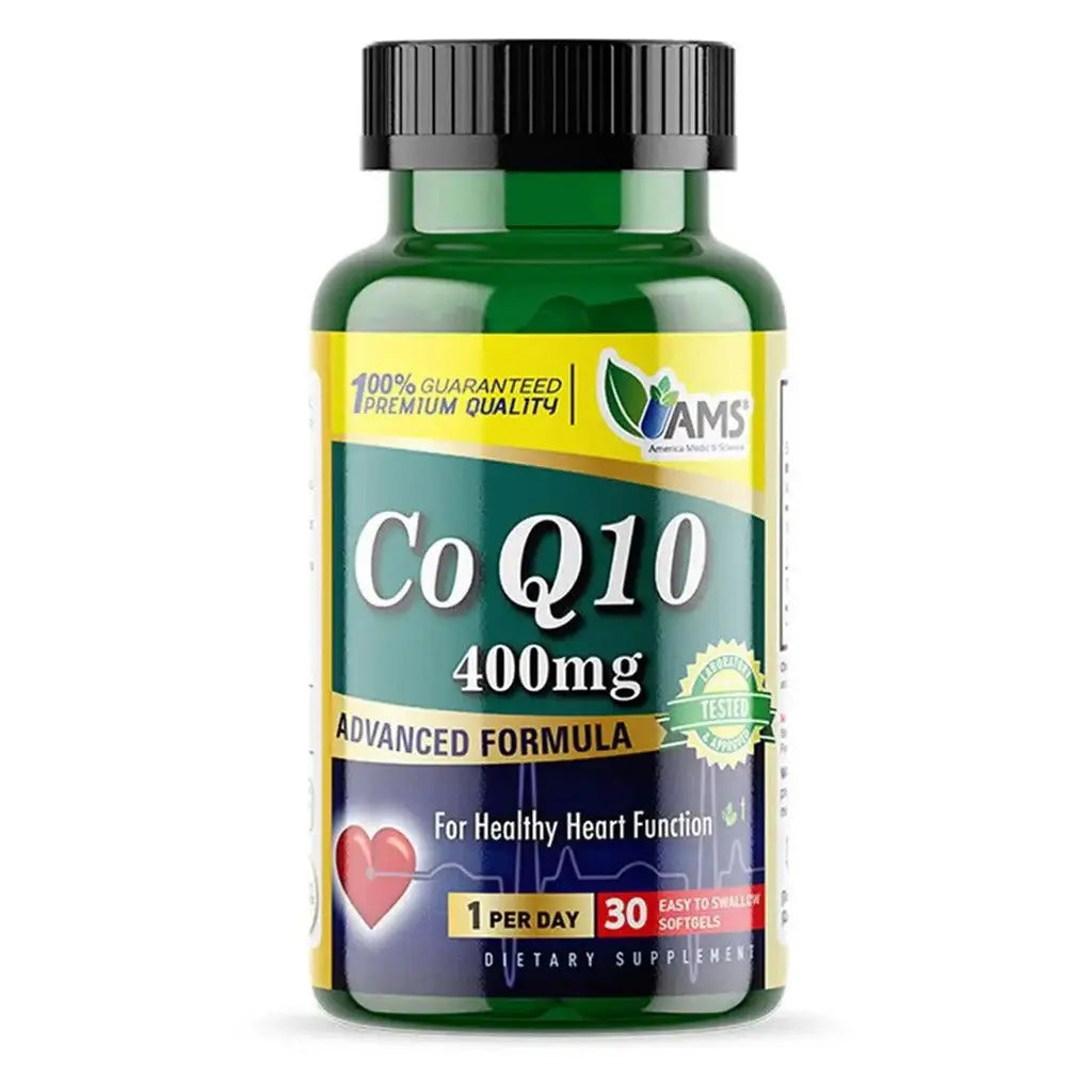 AMS CoQ10 400 mg Softgels, CoQ10 Heart Health Supplement, Pack of 30's AMS
