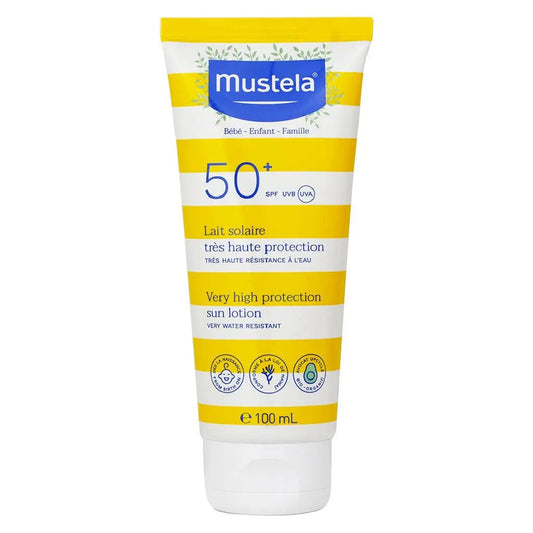Mustela Very High Protection SPF50+ Sunscreen Lotion For Face and Body, Water Resistant 100ml Mustela