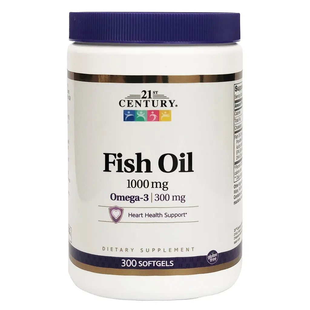 21st Century Omega 3 Fish Oil 1000mg Softgel For Heart Health, Pack of 300's 21st Century