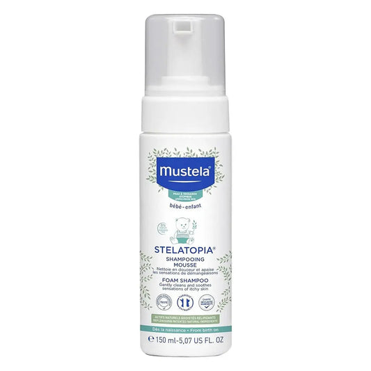 Mustela Stelatopia Foam Baby Shampoo For Atopic Prone Skin, Fragrance-Free 150ml Mustela