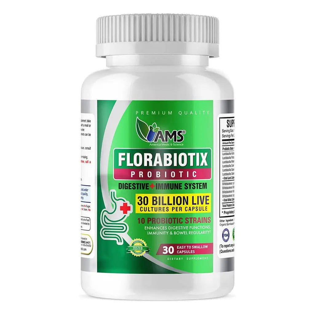 AMS Florabiotix 30 Billion Probiotic Capsule For Digestion, Bowel Regularity & Immunity Support, Pack of 30's AMS