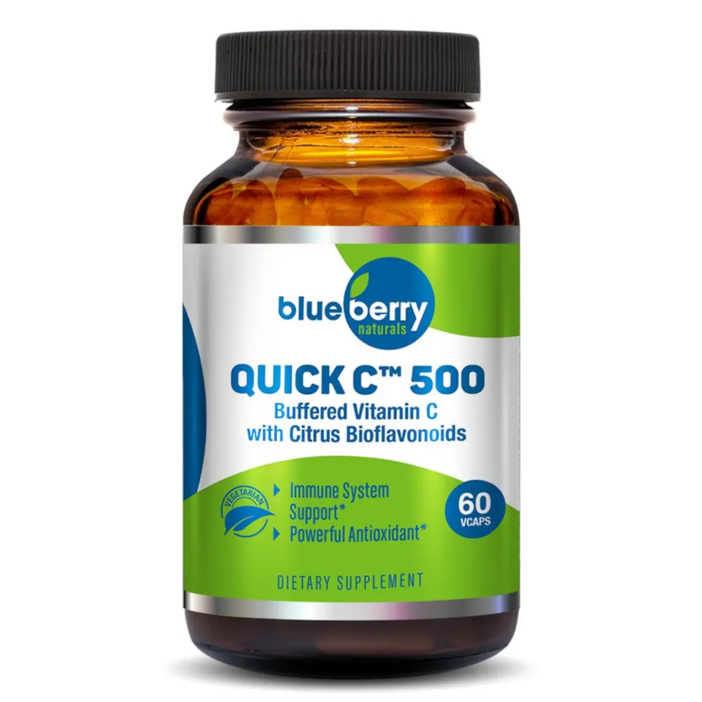 Blueberry Naturals Buffered Quick C 500 mg Vegetarian Capsules 60's B0128 Blueberry Naturals