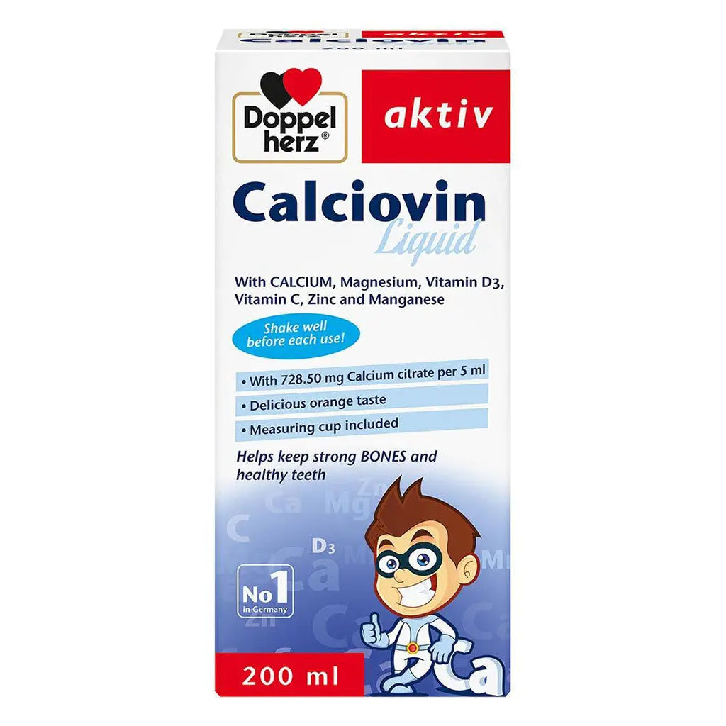 Doppelherz aktiv Calciovin Liquid For Children's Healthy Bones & Teeth 200ml Doppelherz