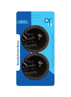 Or Bleu Round Pocket Mirror Black CT-512 Or Bleu