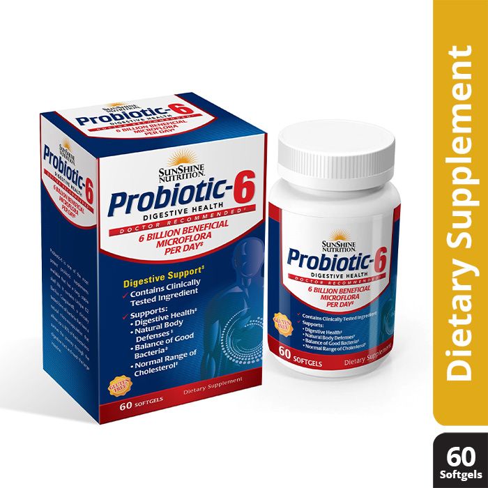 Sunshine Nutrition Probiotic-6 Softgels 60's Sunshine Nutrition