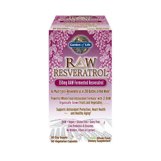 Garden of Life Raw Resveratrol 350mg Raw - 60 Capsules